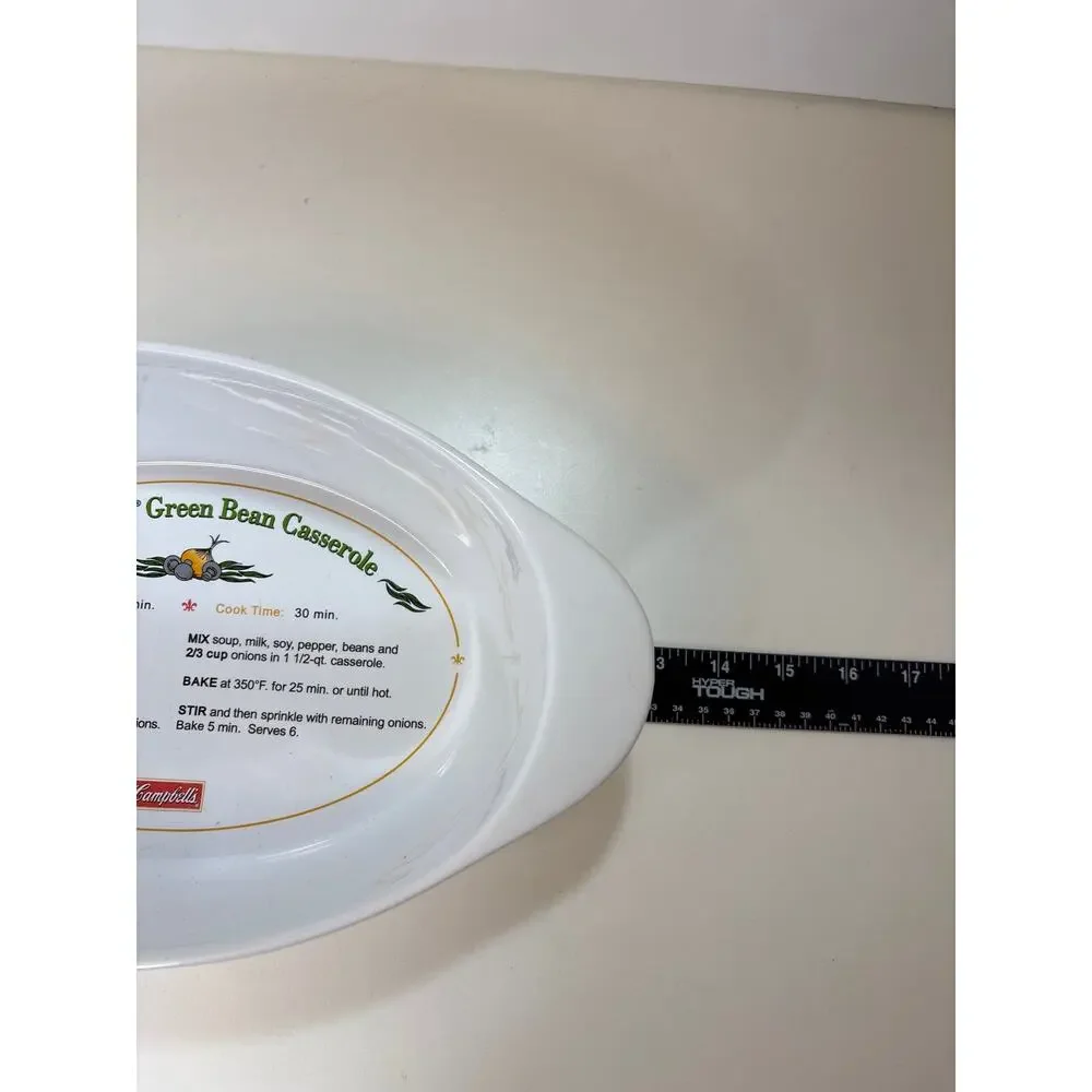 Campbell's Green Bean Casserole 2011 1.5Qt Ceramic Oval Recipe Bakeware Dish